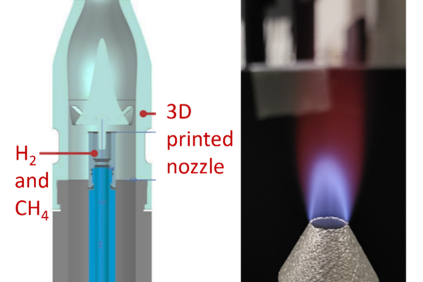 Mesoscale burner array for hydrogen rich fuels