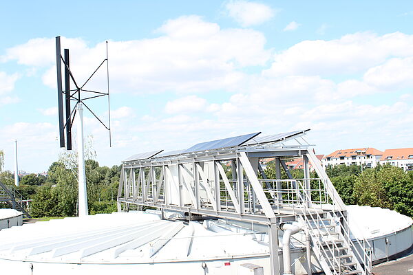 Kleinwindanlage im Klärwerk Nürnberg